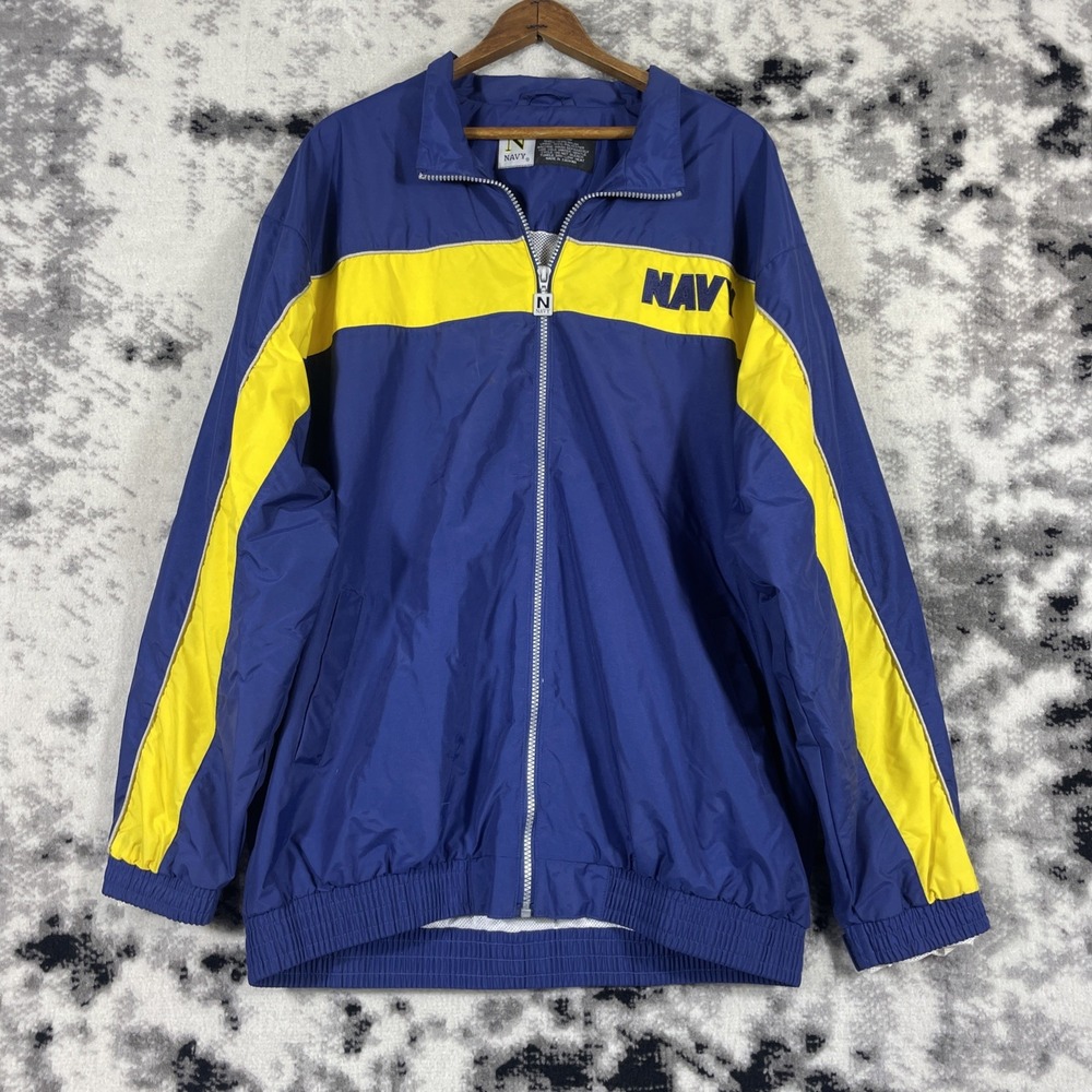 Vintage US Navy Windbreaker Mens Size Medium Two Tone Skater